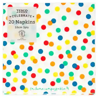 Tesco Tesco rainbow spot napkin 20 pack offer