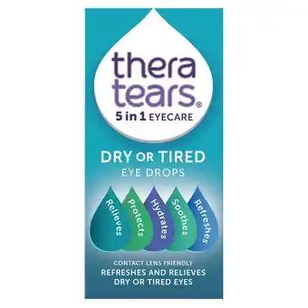 Tesco Thera tears 5 in 1 dry & tired eye drops 10ml offer