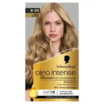 Tesco Schwarzkopf oleo intense 8-05 beige blonde permanent hair colour offer