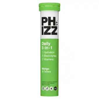 Tesco Phizz 3 in 1 20 mango flavoured effervescent 84g offer