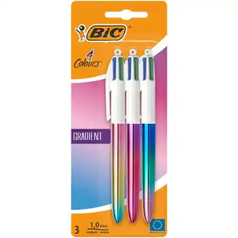 Tesco Bic 4 colour iridescent 3 pack offer