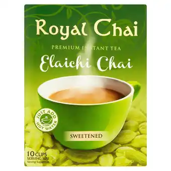 Tesco Royal chai elaichi tea with sugar 220g offer