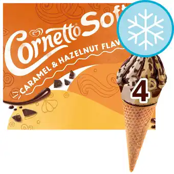 Tesco Cornetto ice cream soft caramel & hazelnut 4x140ml offer