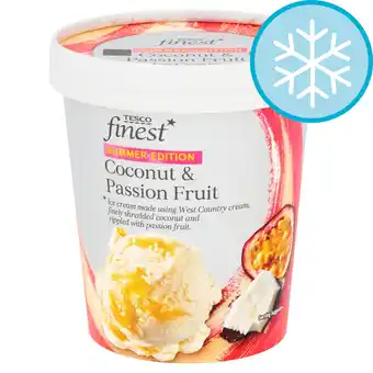 Tesco Tesco finest coconut & passion fruit ice cream 480ml offer