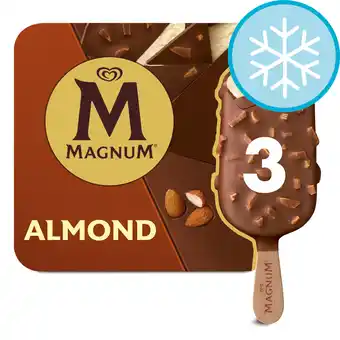 Tesco Magnum almond ice cream sticks 3 x 100ml offer