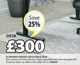 JYSK Slangerup Height-adjustable Desk offer