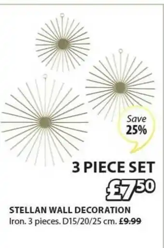 JYSK Stellan Wall Decoration 3 Piece Set Save 25% offer