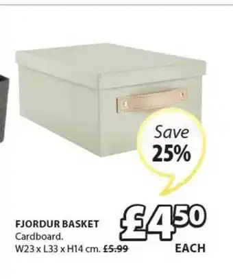 JYSK Fjordur Basket W23 X L33 X H14 Cm Save 25% offer