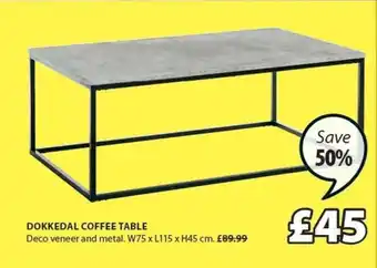 JYSK Dokkedal Coffee Table W75 X L114 X H45 Cm Save 50% offer