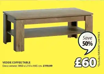 JYSK Vedde Coffee Table W60 X L110 X H45 Cm Save 50% offer