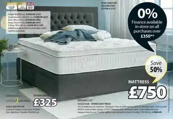JYSK Dreamzone Gold D20 Divan 135x190 Cm Or Dreamzone Gold S120 - Spring Mattress 135x190 Cm Save 50% offer