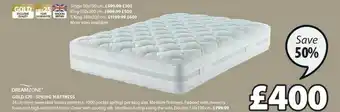 JYSK Dreamzone Gold S70 - Spring Mattress 135x190 Cm Save 50% offer
