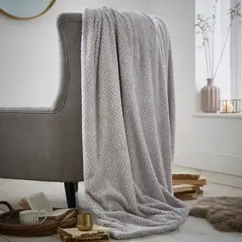 Tesco Silentnight grey waffle fleece throw offer