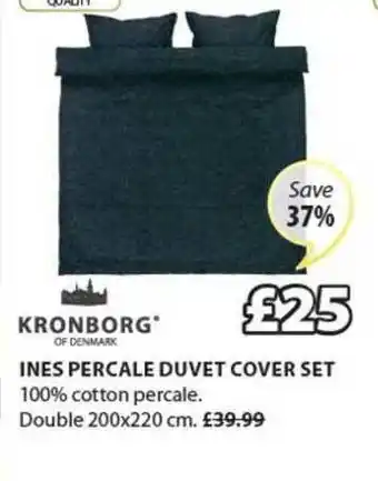 JYSK Ines Percale Duvet Cover Set Save 37% offer