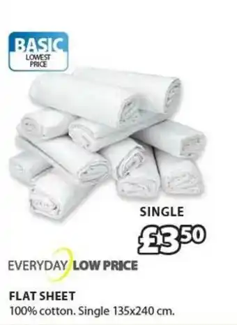 JYSK Flat Sheet 135x240 Cm offer