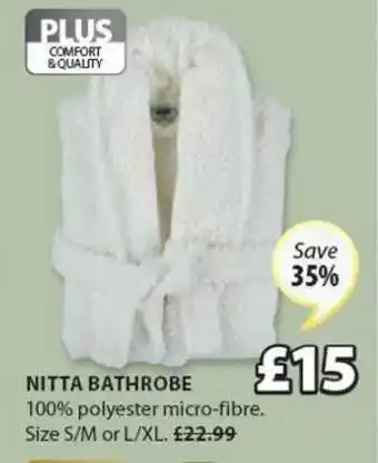 JYSK Nitta Bathrobe Save 35% offer