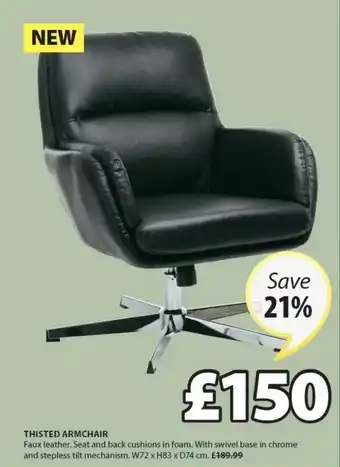 JYSK Thisted Armchair W72 X H83 X D74 Cm Save 21% offer