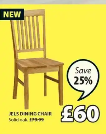 JYSK Jels Dining Chair Save 25% offer