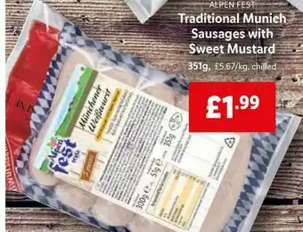 Lidl Traditional Munich Sausages With Sweet Mustard offer