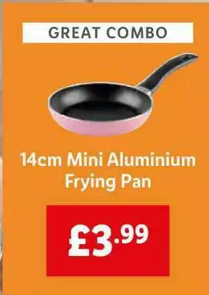 Lidl 14cm Mini Aluminium Frying Pan offer