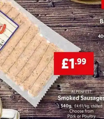 Lidl Smoked Sausages offer