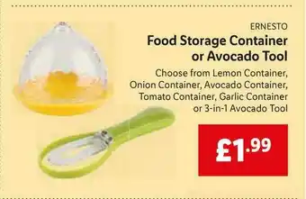 Lidl Ernesto Foord Storage Container Or Avocado Tool offer