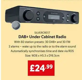 Lidl Silvercrest DAB+ Under Cabinet Radio offer