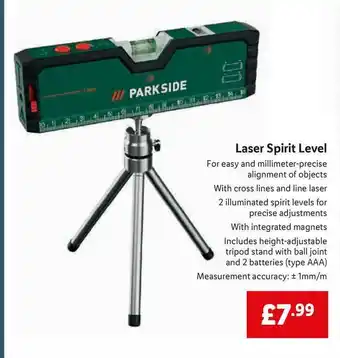 Lidl Parkside Laser Spirit Level offer