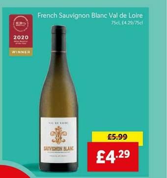 Lidl French Sauvignon Blanc Val De Loire offer