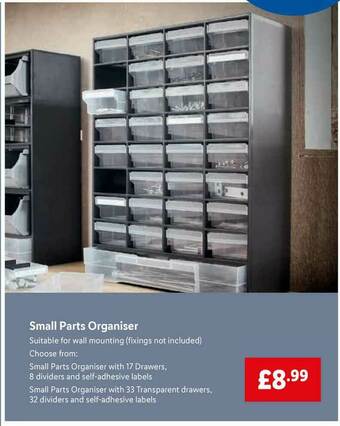 Lidl Small Parts Organiser offer
