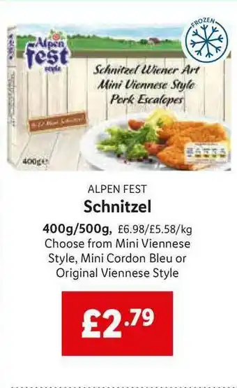 Lidl Alpen Fest Schnitzel offer