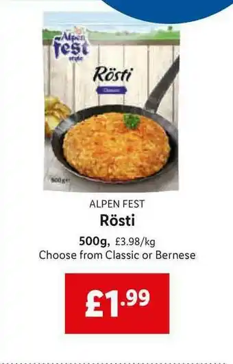 Lidl Alpen Fest Rösti offer