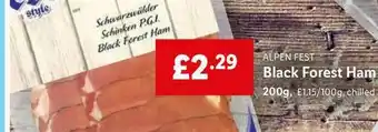 Lidl Alpen Fest Black Forest Ham offer