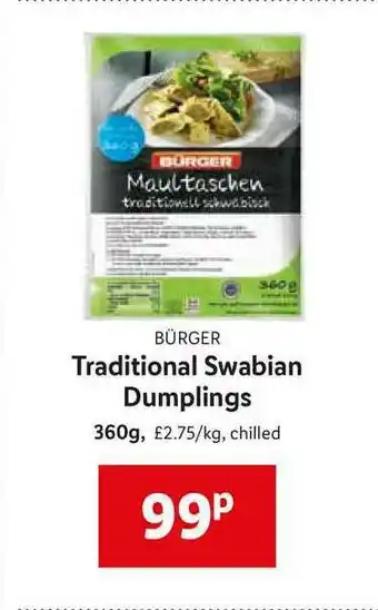 Lidl Bürger Traditional Swabian Dumplings offer