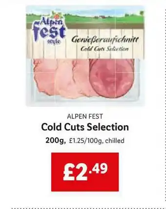 Lidl Alpen Fest Cold Cuts Selection offer