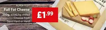 Lidl Alpen Fest Full Fat Cheese offer