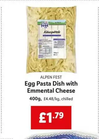 Lidl Alpen Fest Egg Pasta Dish With Emmental Cheese offer