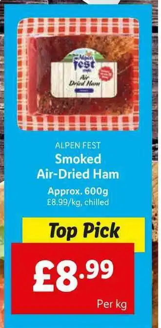 Lidl Alpen Fest Smoked Air-Dried Ham offer