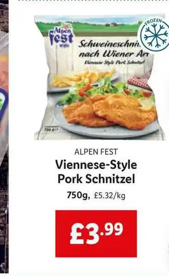 Lidl Alpen Fest Viennese-Style Pork Schnitzel offer