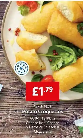 Lidl Alpen Fest Potato Croquettes 600g offer