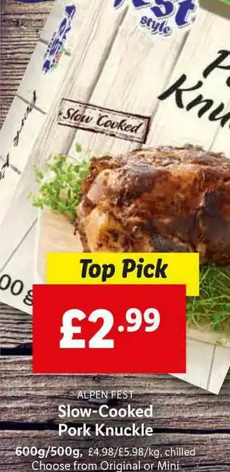 Lidl Alpen Fest Slow-Cooked Pork Knuckle offer