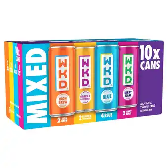 Tesco Wkd mixed sparkling drinks 10 x 250ml offer