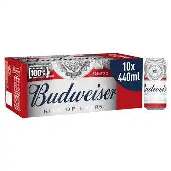 Tesco Budweiser lager 10 x 440ml offer