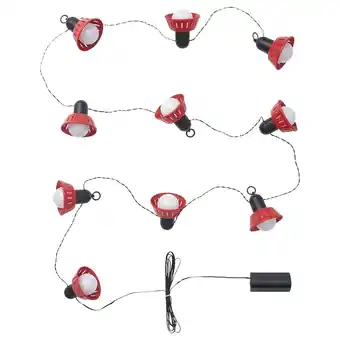 IKEA Sommarlånke led lighting chain with 10 bulbs, outdoor battery-operated/red retro offer