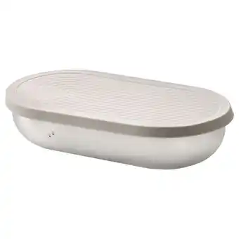 Halvvarm food container w lid and divider, stainless steel/beige, 0.7 l