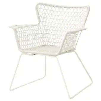 IKEA Högsten chair with armrests, outdoor, white offer
