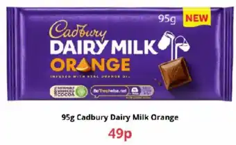 Farmfoods 95g Cadbury Dairy Milk Orange offer