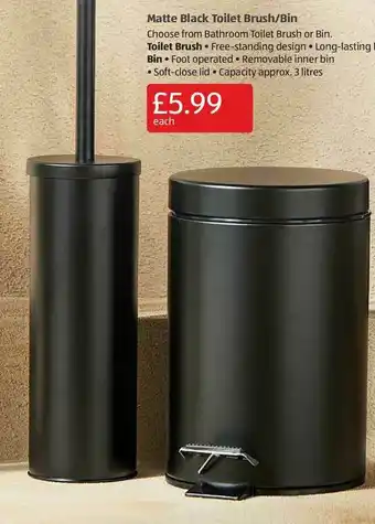 Aldi Matte Black Toilet Brush-bin offer