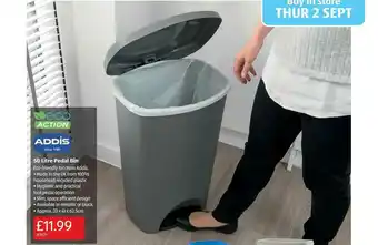 Aldi Addis 50 Litre Pedal Bin offer