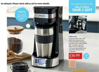 Aldi Ambiano Coffee To Go offer